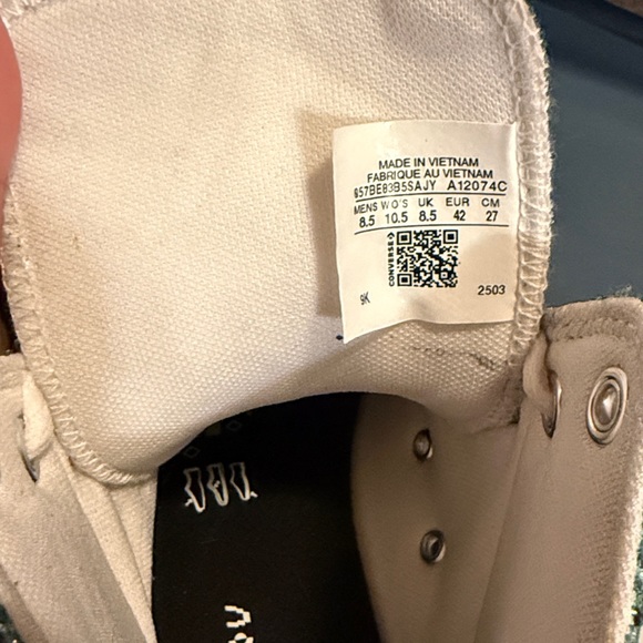 Converse Green Glitter High-Top Sneakers - Picture 4 of 5